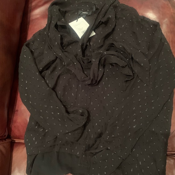 NWT Theory Metallic Silk Scarf Shirt/blouse - Picture 5 of 6